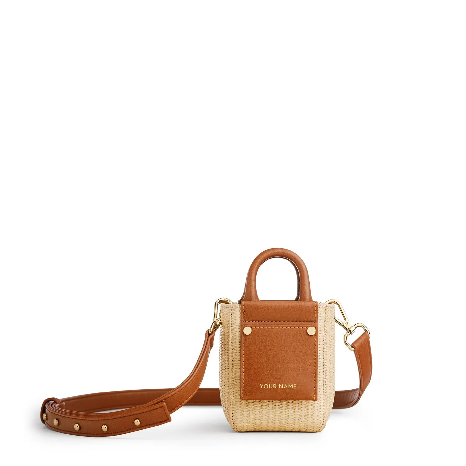 Nicola Micro Tote Woven - Brown