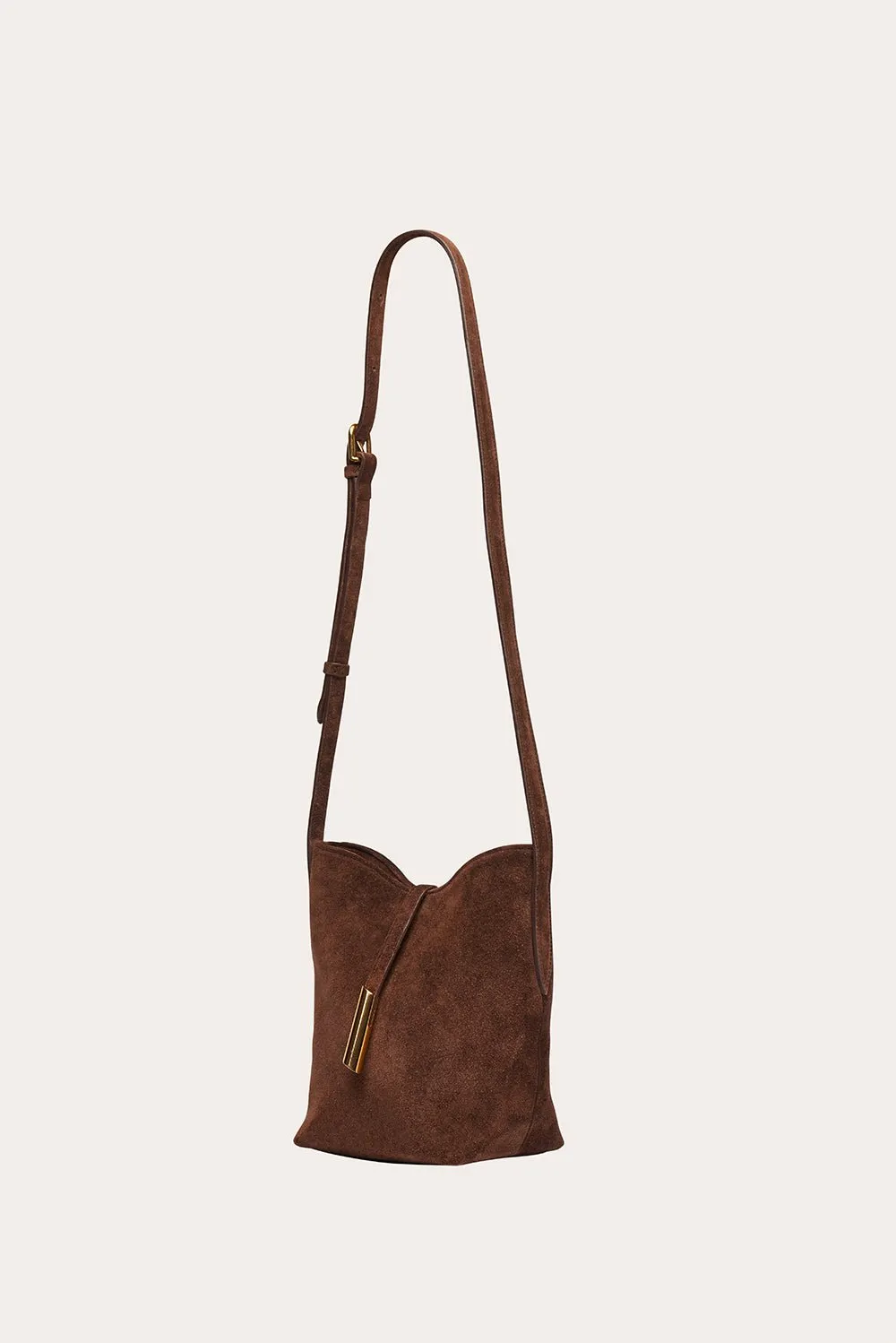 Penne Mini Bucket Dark Brown Suede