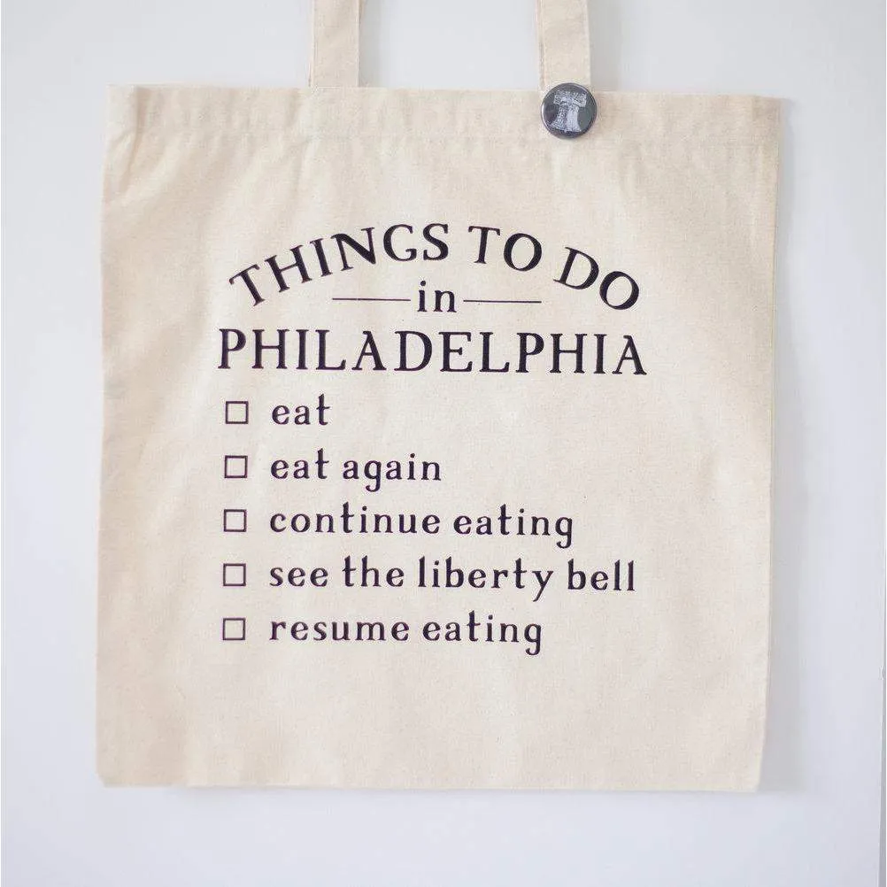 Philadelphia tote bag, Philly foodie tote bag with liberty bell, philadelphia souvenir