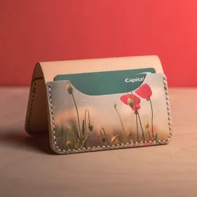 Poppies - Personalized Leather Bifold Wallet