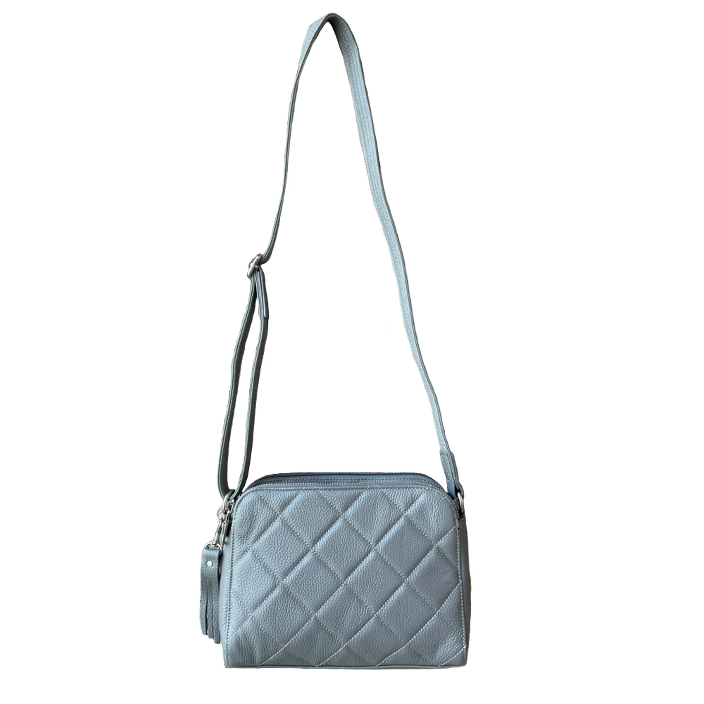 Quilted Compact Cutie Concealed Carry Lockable Leather Crossbody Purse