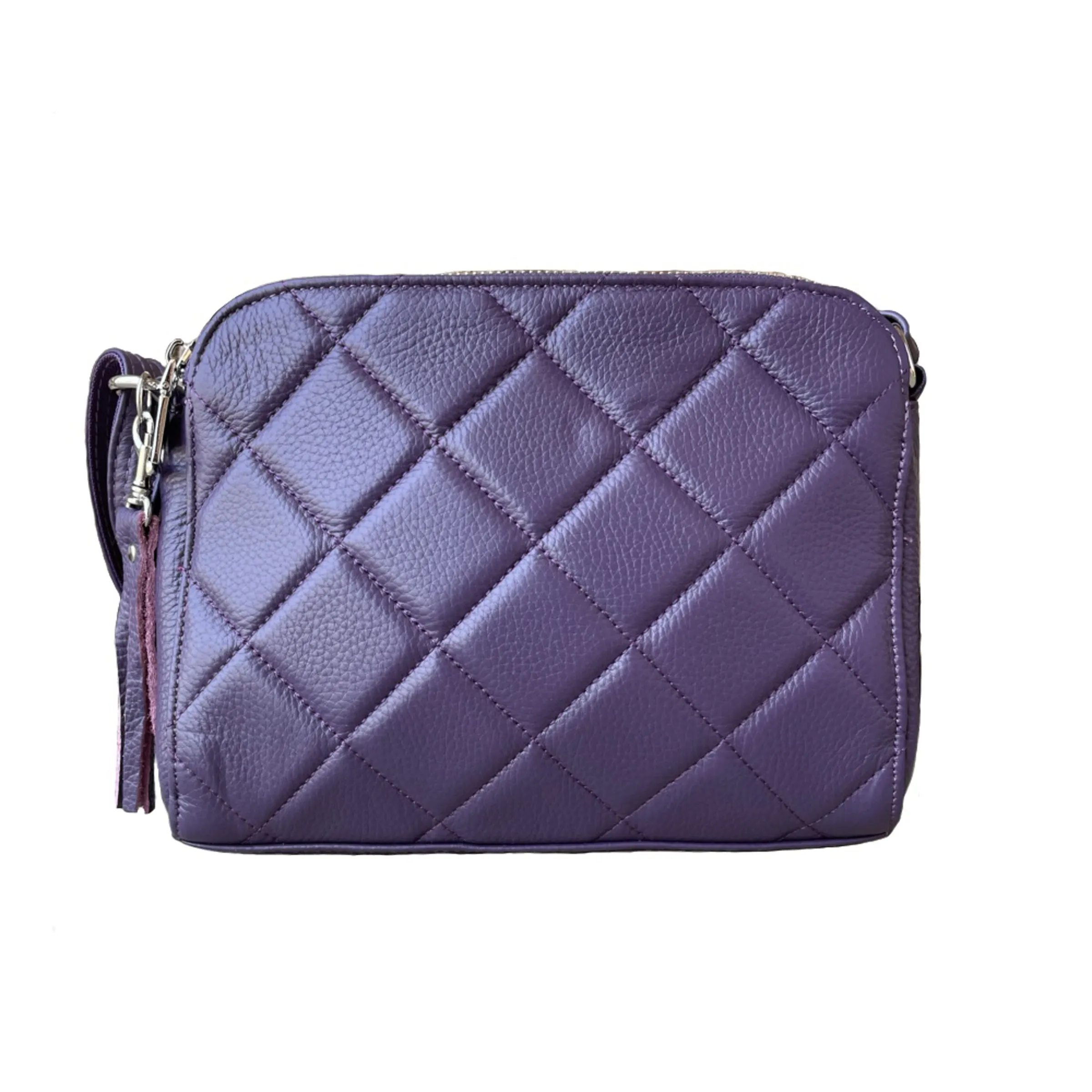 Quilted Compact Cutie Concealed Carry Lockable Leather Crossbody Purse