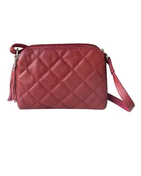 Quilted Compact Cutie Concealed Carry Lockable Leather Crossbody Purse