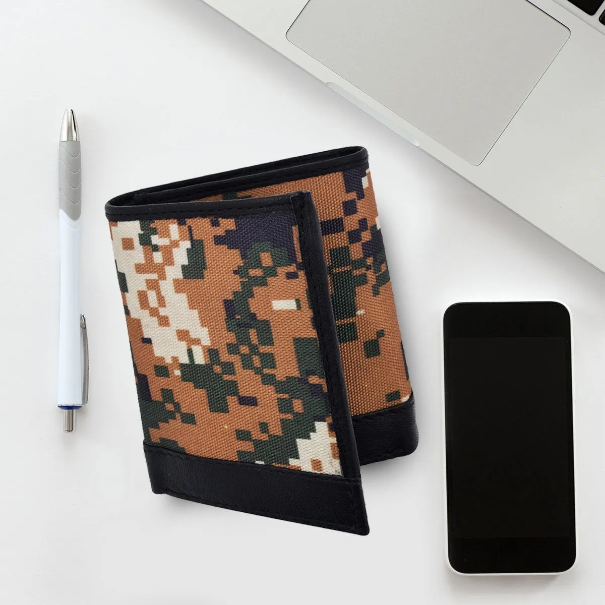 RFID Camouflage Pattern Leather Trifold Wallet