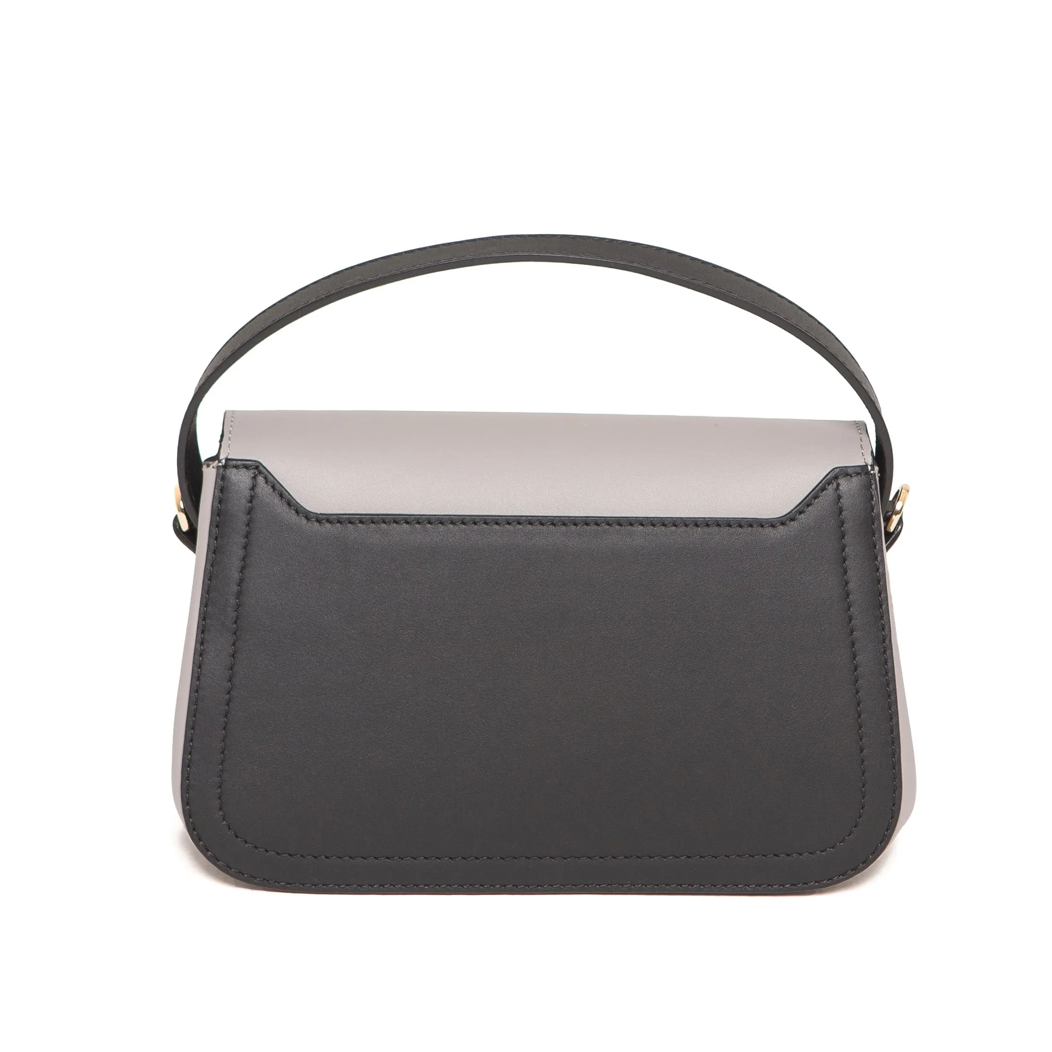 Stone Gray and Black Mira Shoulder Bag