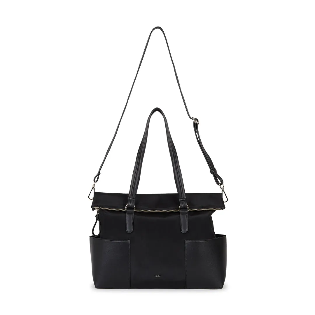 TERRA VEGAN LEATHER SHOULDER BAG BLACK