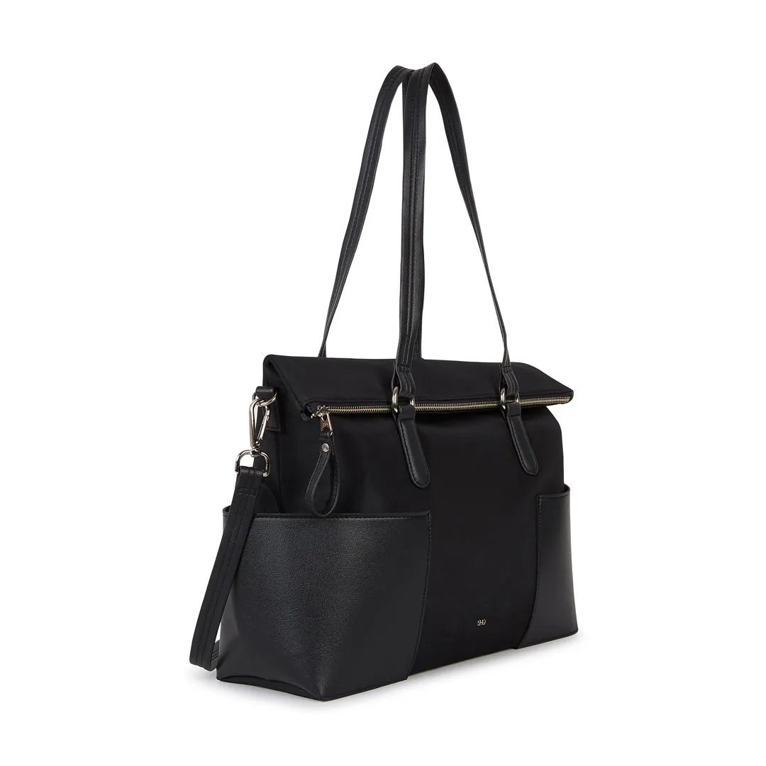 TERRA VEGAN LEATHER SHOULDER BAG BLACK