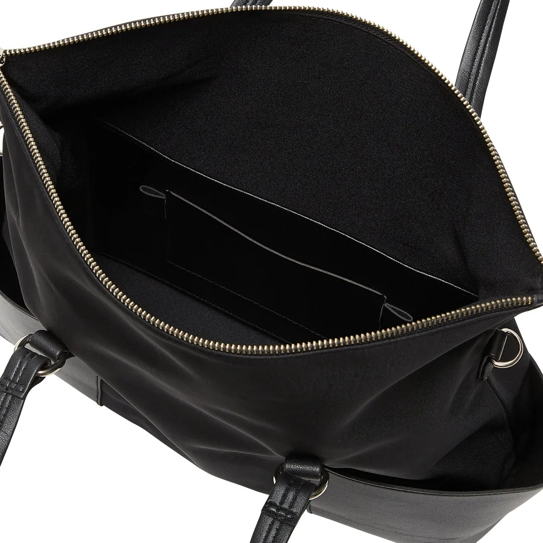 TERRA VEGAN LEATHER SHOULDER BAG BLACK