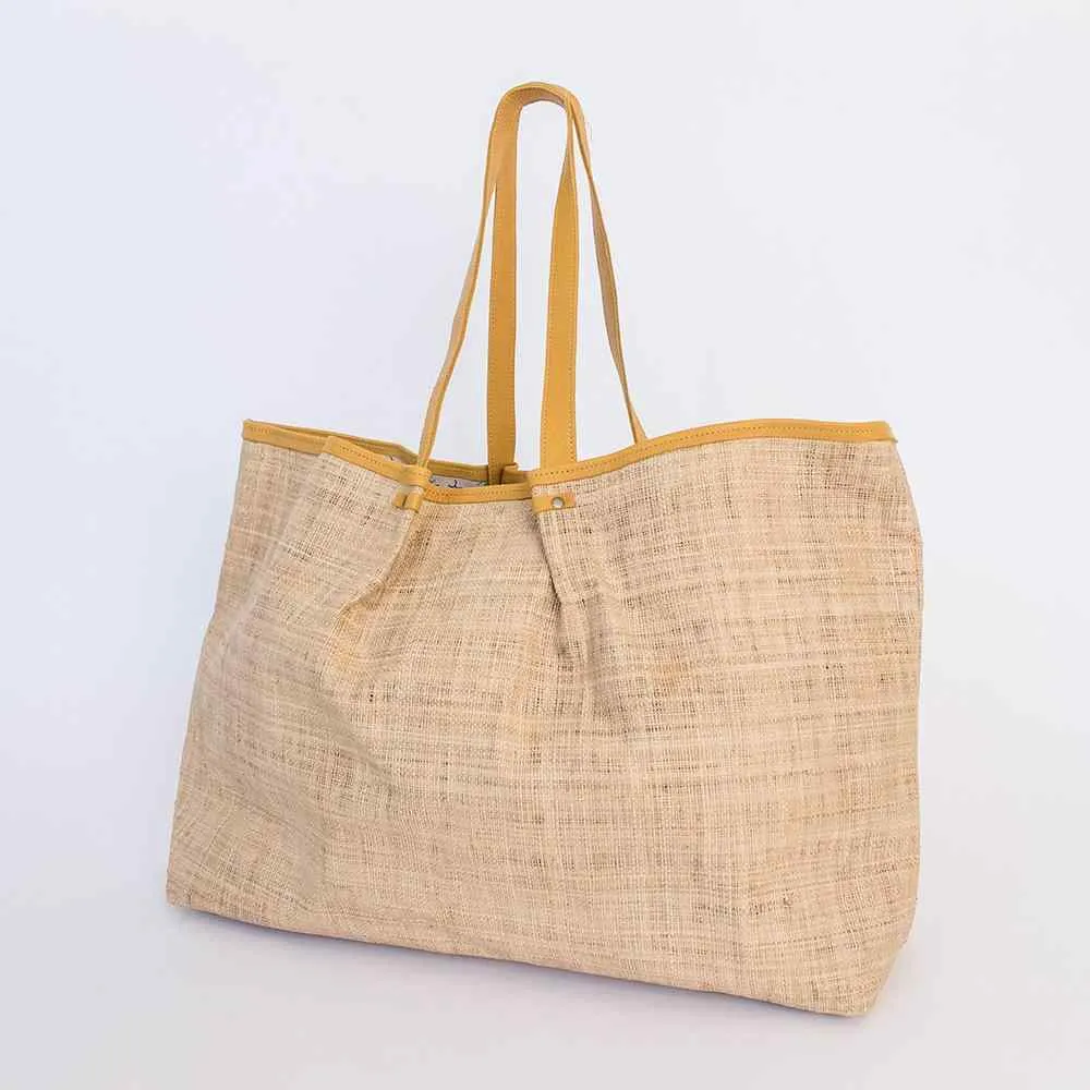 Thandana Megan Weave & Leather Beach Bag