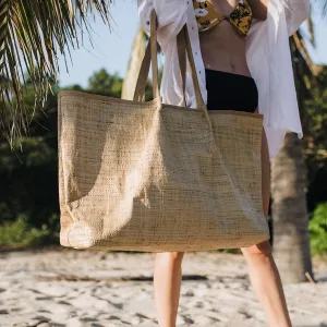 Thandana Megan Weave & Leather Beach Bag