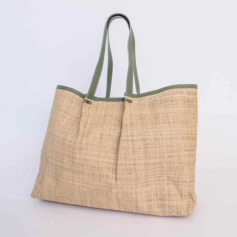 Thandana Megan Weave & Leather Beach Bag