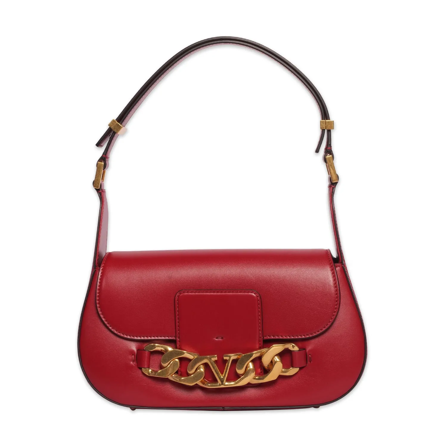 VALENTINO GARAVANI VLOGO CHAIN LEATHER SHOULDER BAG