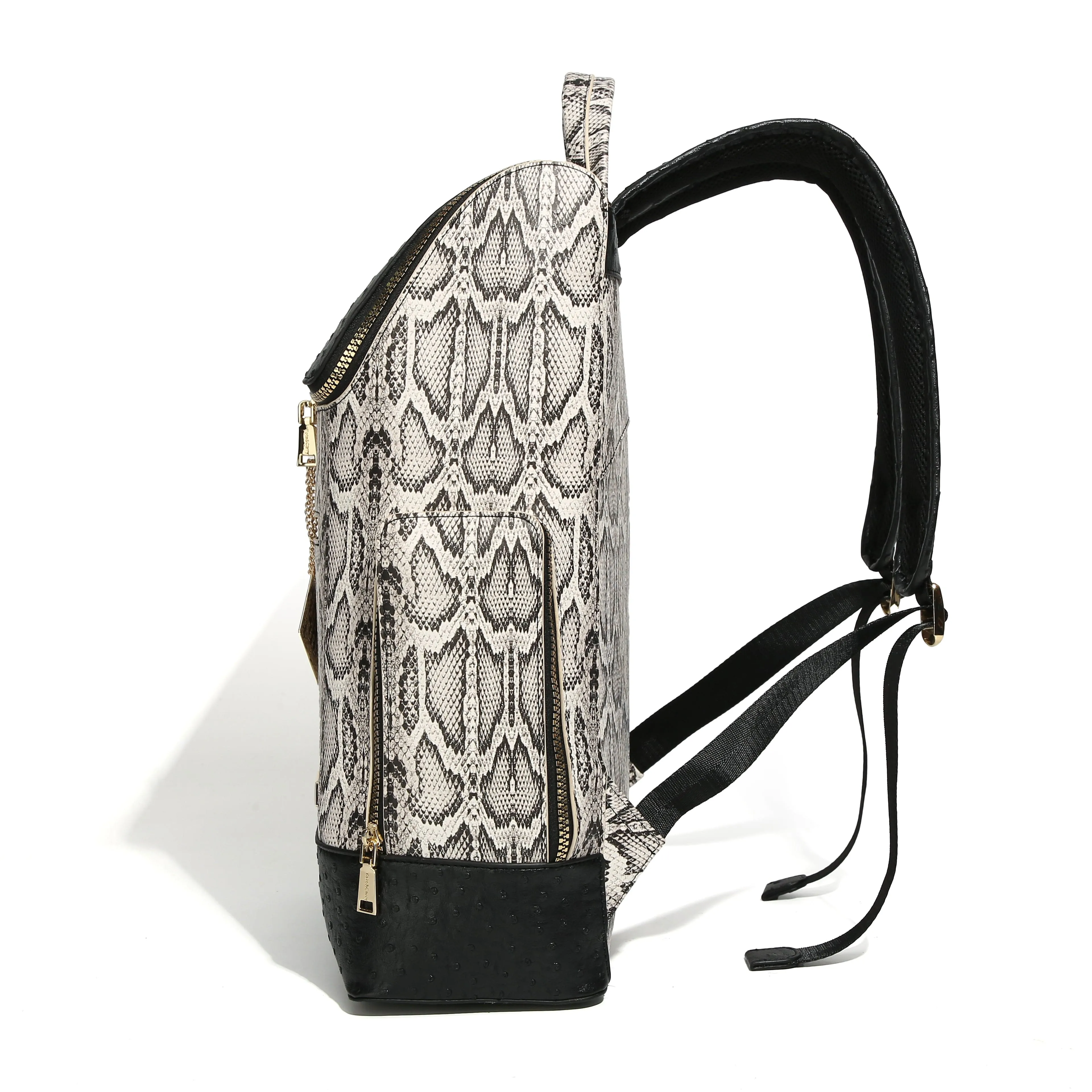 White Faux Python Designer Backpack