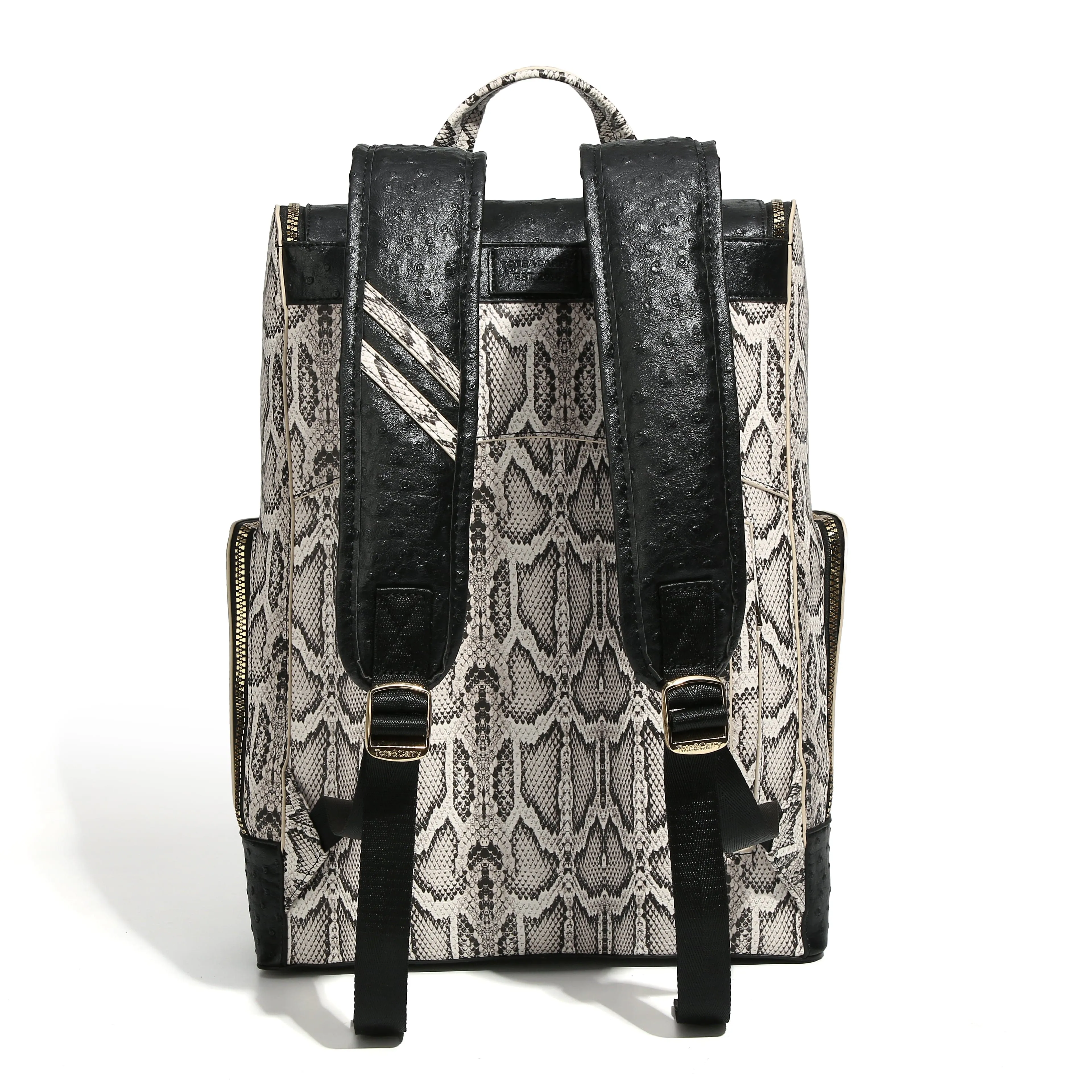 White Faux Python Designer Backpack