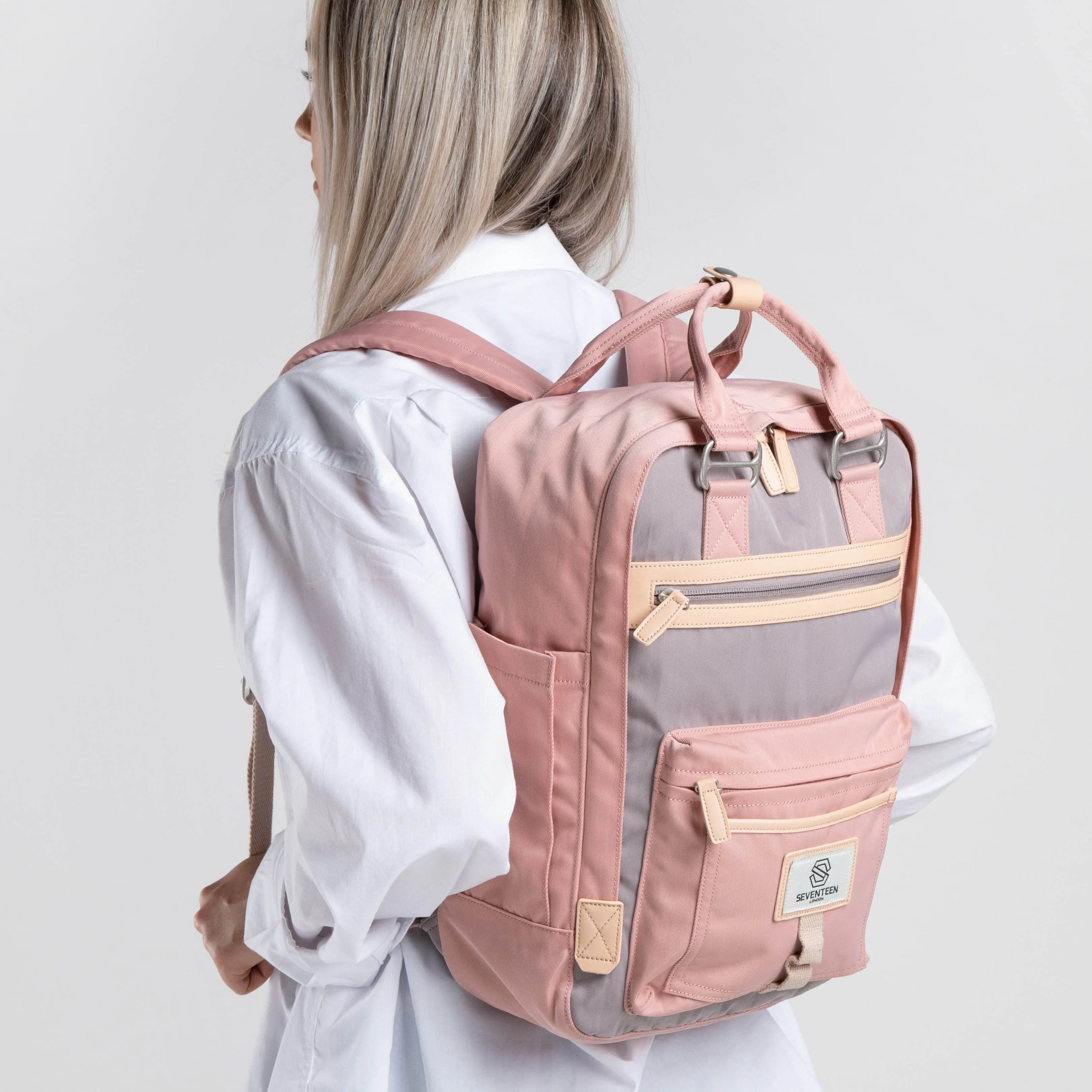 Wimbledon Backpack - Pink with Grey